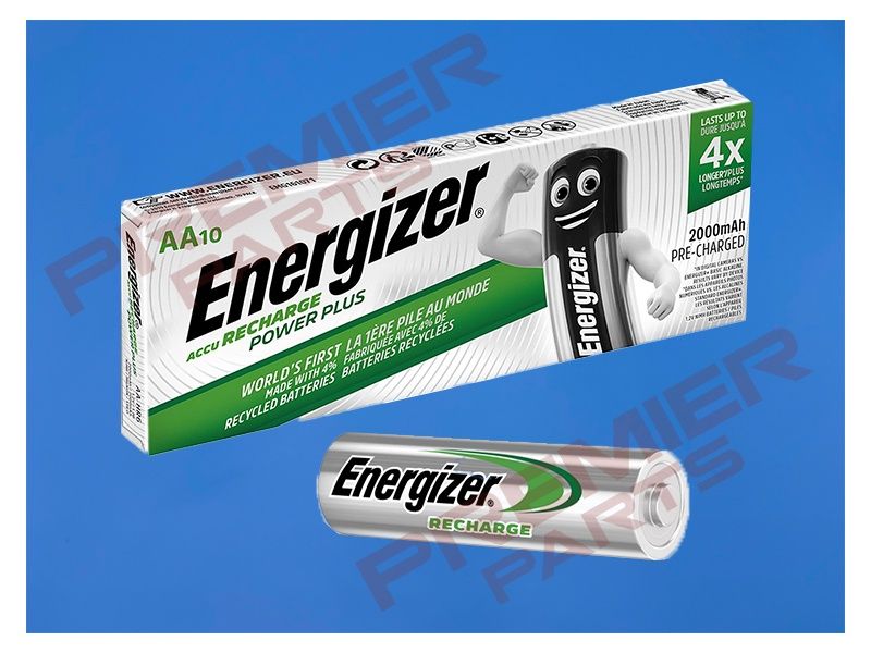 10 x Energizer Power Plus AA HR6 2000mAh Rechargeable Batteries