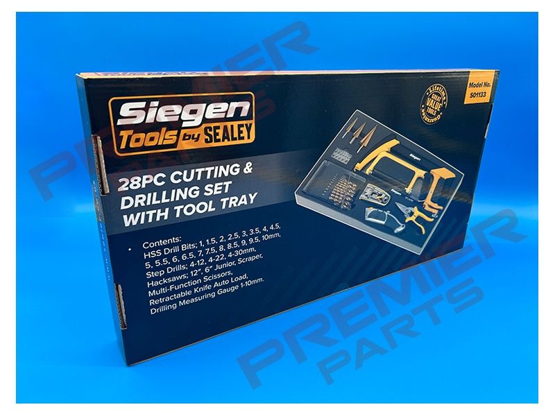 Siegen Cutting &amp; Drilling Set with Tool Tray 28pc