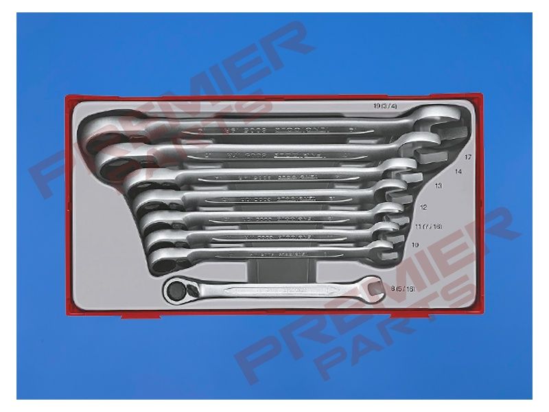 Ratcheting Combination Spanner Set R TT1 8 Pieces
