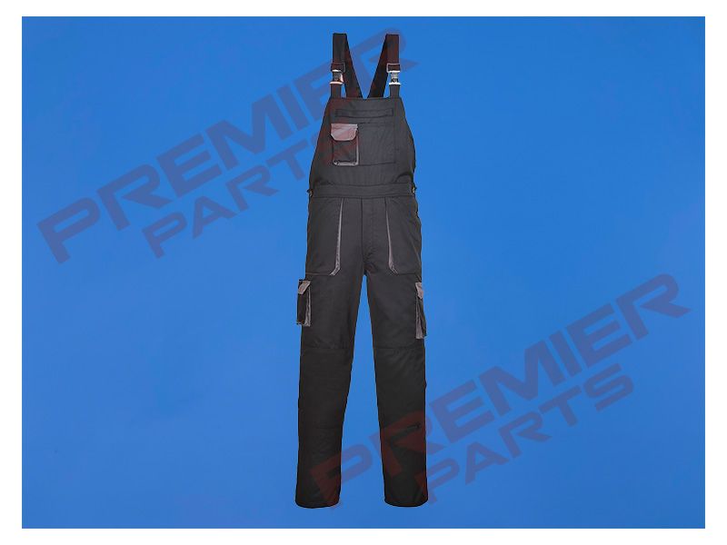 Bib and Brace - TX12 - Portwest Texo Contrast, Colour: Black, Size: Small
