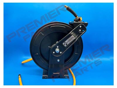 Steel Hose Reel c/w 20 mtrs of Yellow Ultraflex 3/8" ID Hose 1/4 Ends