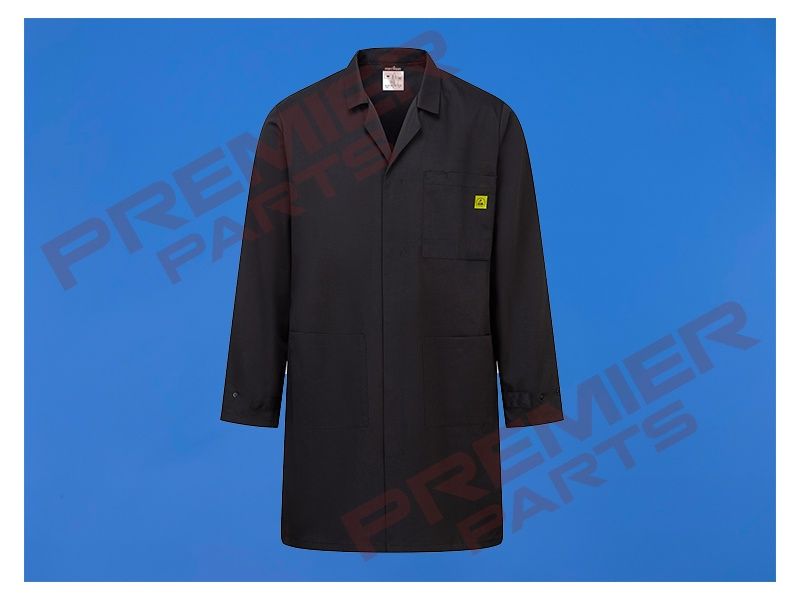 Anti-Static ESD Coat - AS10, Colour: Black, Size: XS