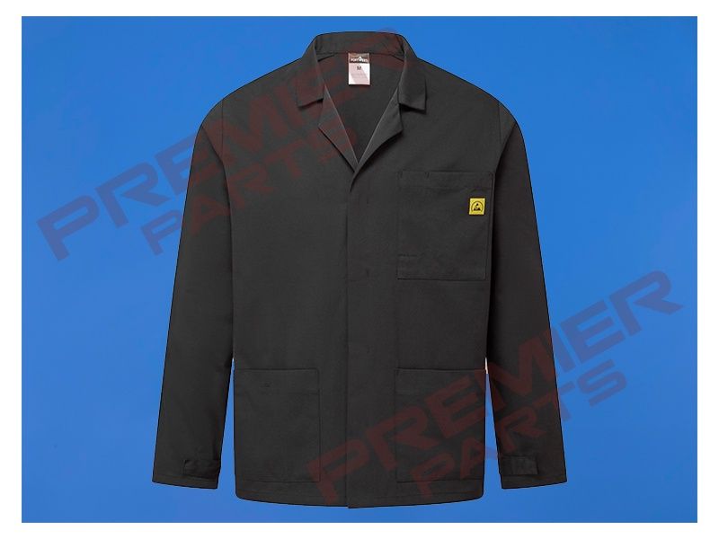 Anti-Static ESD Lab Jacket - AS18, Colour: Black, Size: XS