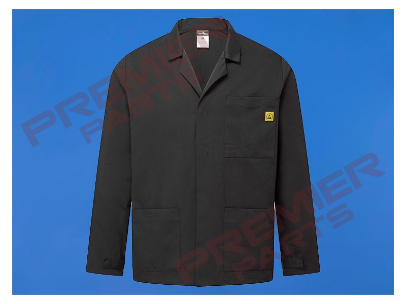 AS18 - Anti-Static ESD Lab Jacket, Colour: Black, Size: XS
