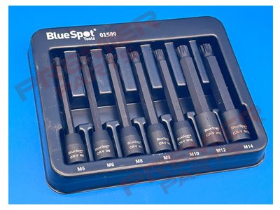 7 PCE 3/8" EXTRA LONG IMPACT SPLINE BIT SOCKETS