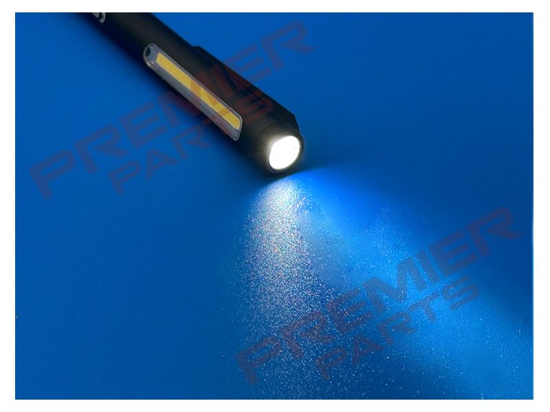 Rechargeable LED penlight with precision top light providing 200 lumen.