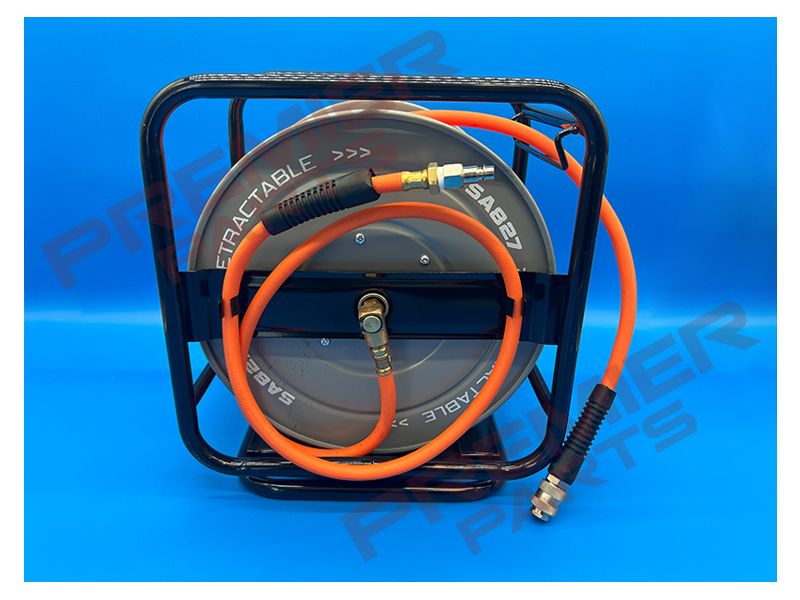 30m Swivel Air Hose Reel 6mm ID S25 Euro Couplings