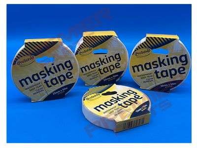 MASKING TAPE 50MTR ROLL 19, 25, 38, 50, 100MM WIDE