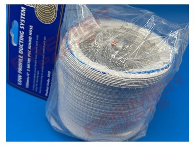 White PVC flexible round hose 100mm dia x 3m length