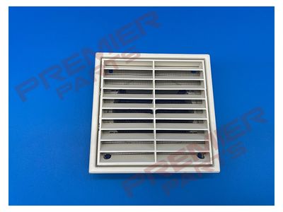 Round louvre grille with flyscreen - white