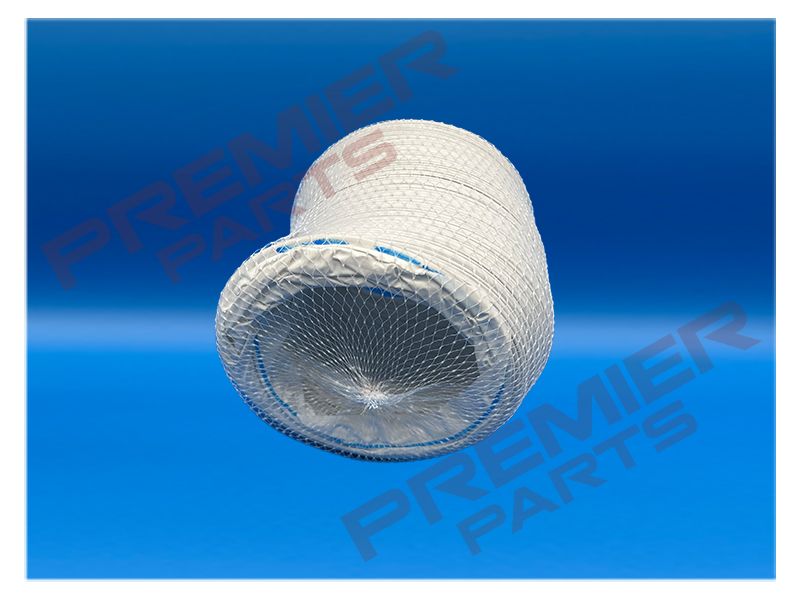White PVC flexible round hose 125mm dia x 3m length