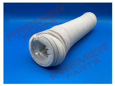 White PVC flexible round hose 100mm dia x 15m length