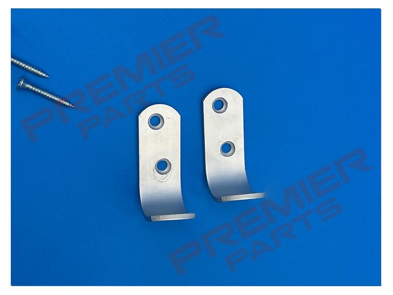 50mm Flat Pattern Robe Hook - Silver Anodised Aluminium - Pack of 2
