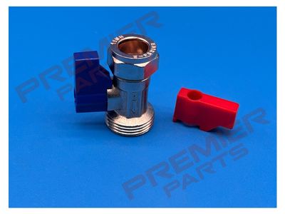Washing Machine Valve - straight 15mm x 3/4"