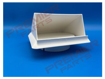 100mm Cowled Wall Outlet - White