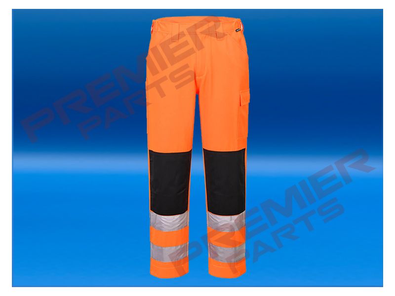 ES1 Essential Hi-Vis Work Trouser ES046, Colour: Orange, Length: Regular, Size: 28"