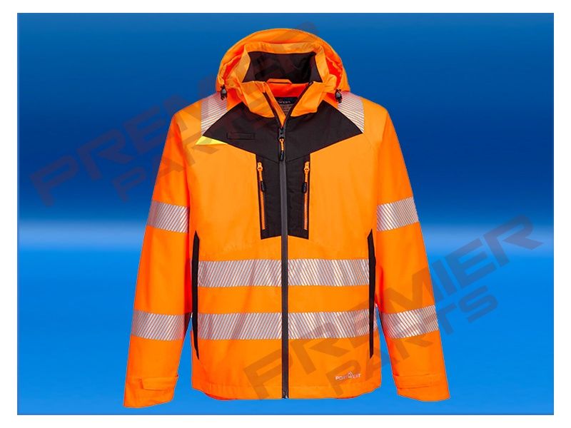 DX4 Hi-Vis Rain Jacket DX462, Colour: Orange, Size: Small