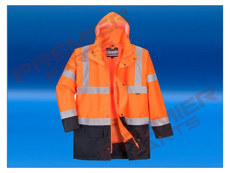 Hi-Vis 5-in-1 Contrast Essential Jacket S766, Colour: Orange / Navy, Size: Small
