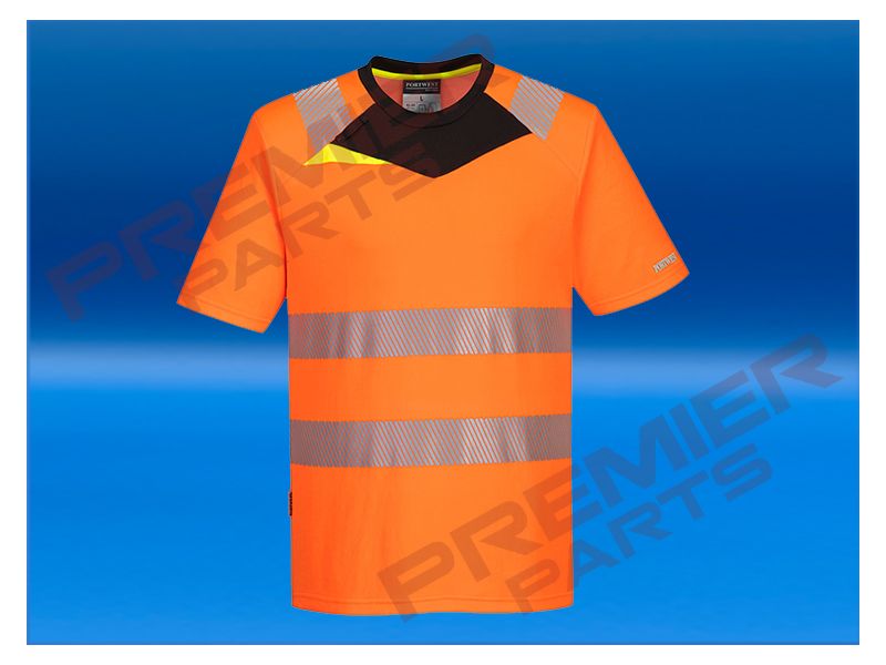 Hi-Vis T-Shirt S/S, Colour: Orange / Black, Size: Small