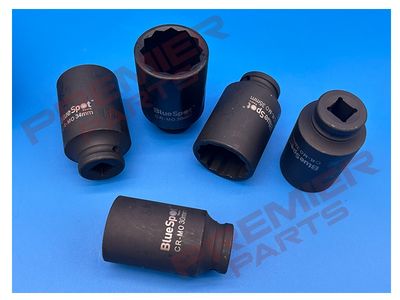 5 PCE 1/2" Metric Cr-Mo Impact Hub Sockets (30-36mm)