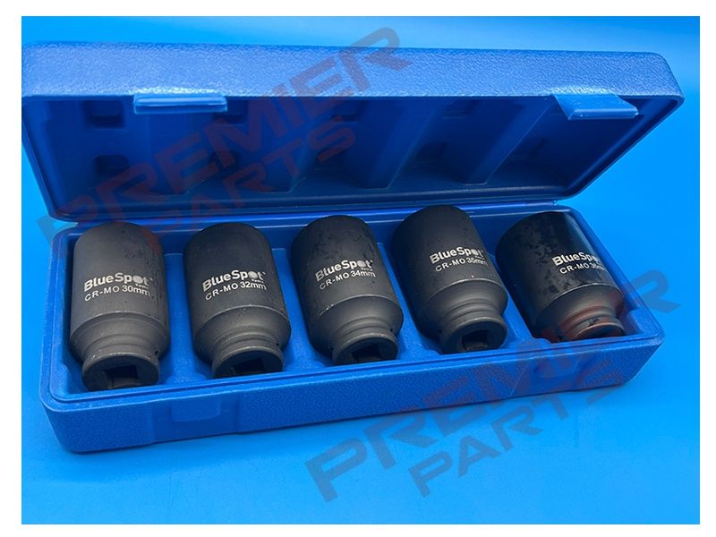 5 PCE 1/2" Metric Cr-Mo Impact Hub Sockets (30-36mm)