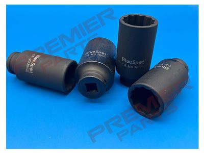 4 PCE 1/2" Metric Cr-Mo Impact Sockets (30-36mm)