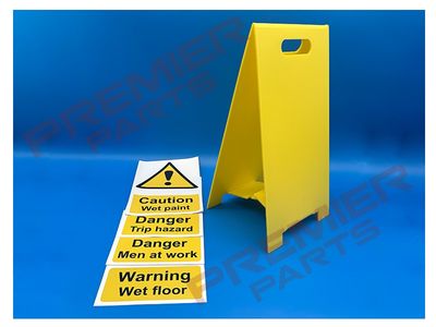 A Board Floor Stand (Yellow) with Pack of Signs