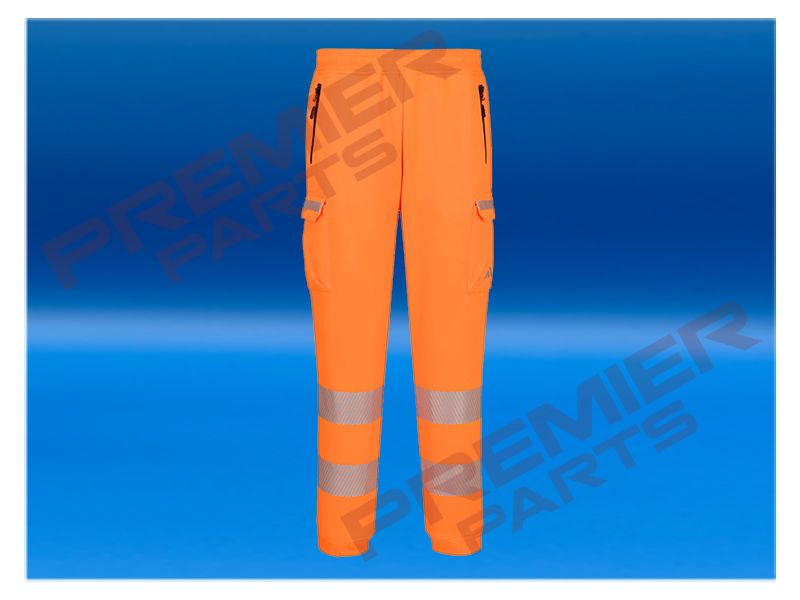 Hi-Vis Sports Combat Joggers - KX348, Colour: Hi-Vis Orange, Size: Small