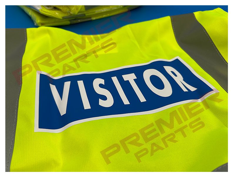 VISITOR Pre-Printed Yellow Hi Vis Vest, Size: XS