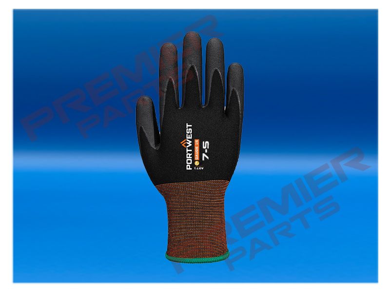 GP Grip 15 Nitrile Micro Foam Dotted Glove Black A371, Size: 7 -SMALL