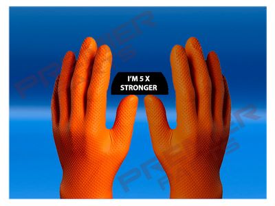 Nitrile Crab Grip Diamond Orange Gloves 50's M/L/XL