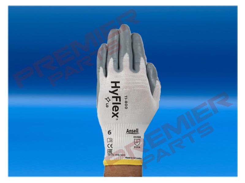 Ansell 11-800 HyFlex Abrasion Resistant Nitrile Work Gloves, Size: XS