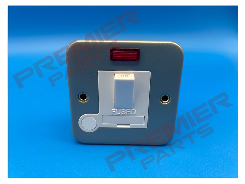 Metal Clad 13A Switched Fused Spur with Neon &amp; Optional Flex Outlet