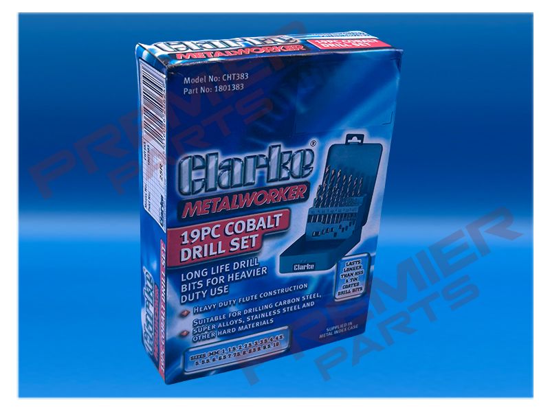 19 piece Cobalt Steel Drill Bit Set (1-10mm)