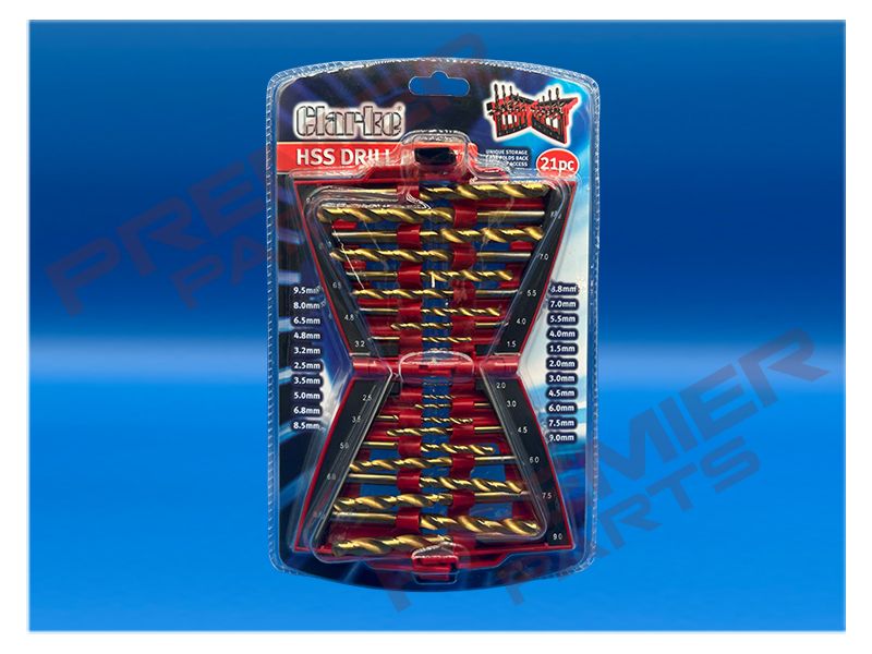 21 Piece HSS Drill Bit Set (1.5-9.5mm)