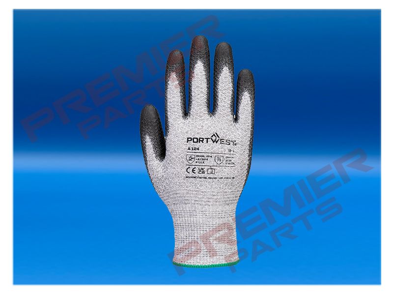 Grip 13 PU Diamond Knit Glove  Grey/Black   A124, Size: Small