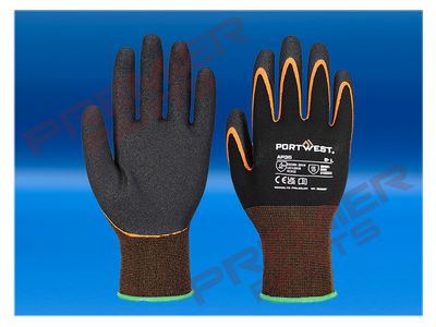 Grip 15 Nitrile Double Palm Glove Black/Orange AP35
