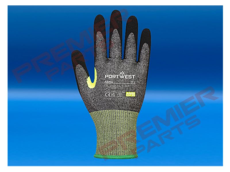 CS Cut E15 Nitrile Glove Grey/Black A650, Size: Small