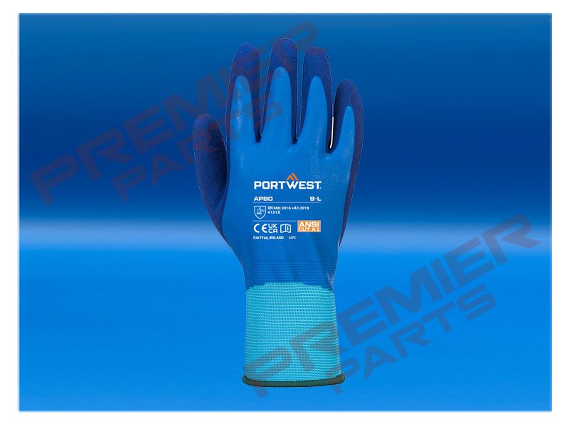 Grip 13 Latex Foam Aqua Glove Blue AP80, Size: Small