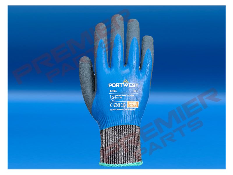 Cut D13 Latex Aqua Glove Blue AP81, Size: Small