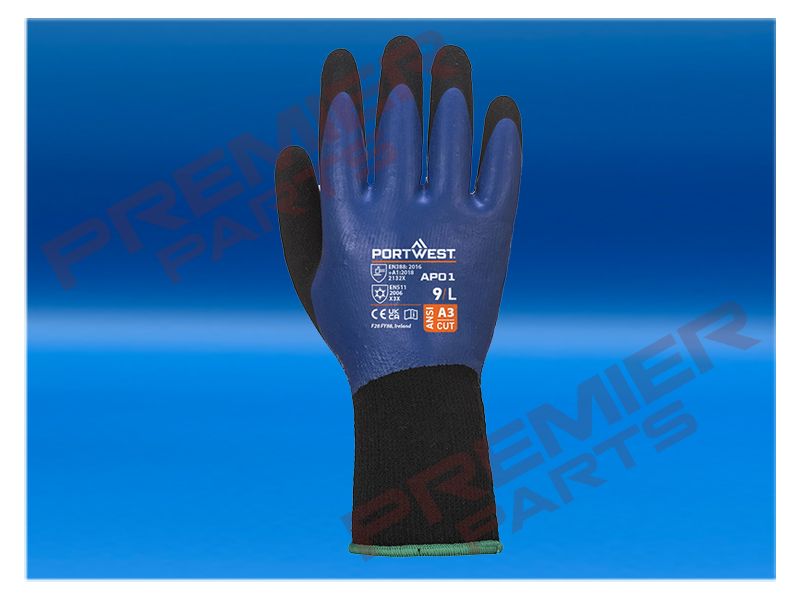 Cold 13 Latex Aqua Glove Blue/Black AP01, Size: Small