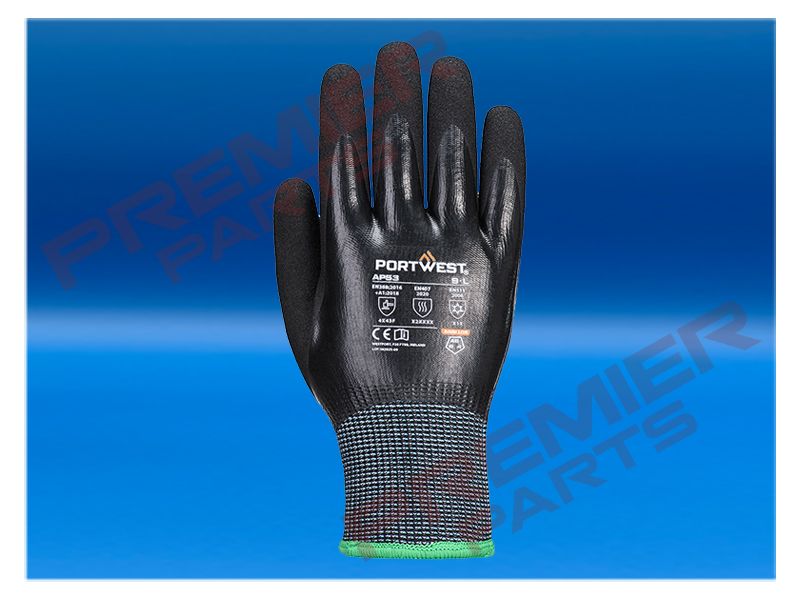 Cold F15 Nitrile Aqua Cut Glove Black AP53, Size: Small