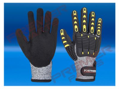 Impact C13 Nitrile Sandy Reinforced Palm Glove Grey/Black A722
