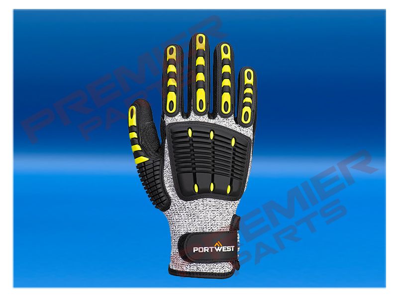 Impact C13 Nitrile Sandy Reinforced Palm Glove Grey/Black A722, Size: Small