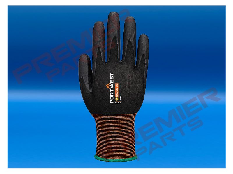 GP Grip 18 Nitrile Micro Foam Glove Black A374, Size: Small