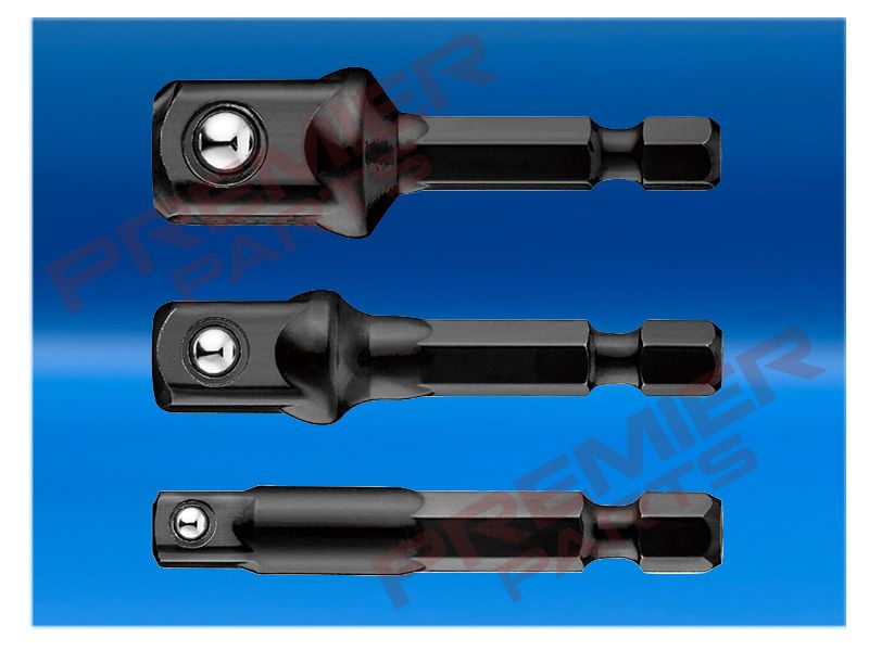 1/4″ Hex drive impact socket adaptor set 3 pieces