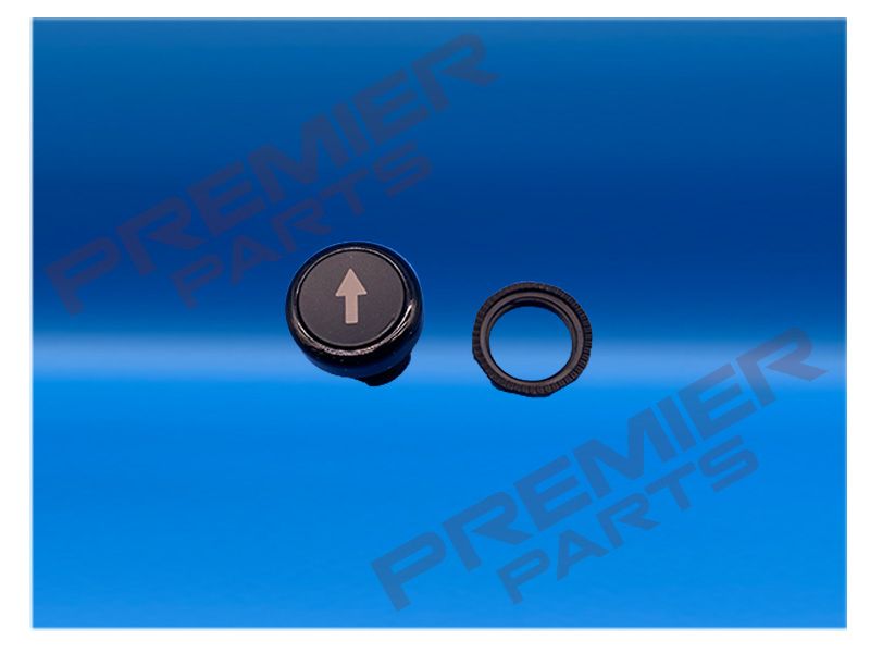 SPRING-RETURN BLACK FLUSH PUSH BUTTON WITH MARKING