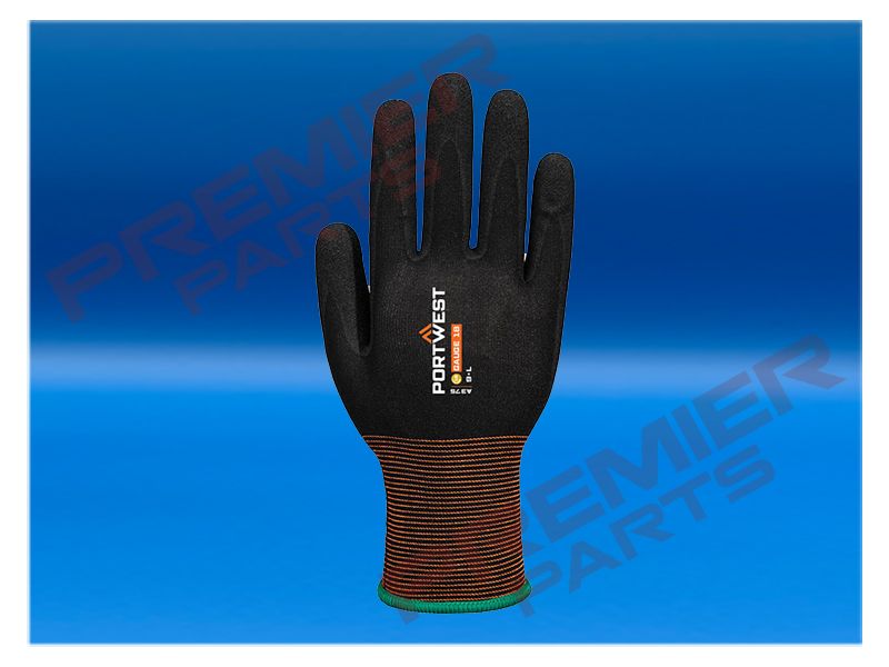 A375 - GP Grip 18 Nitrile Smooth/Sandy Glove Black, Size: XS