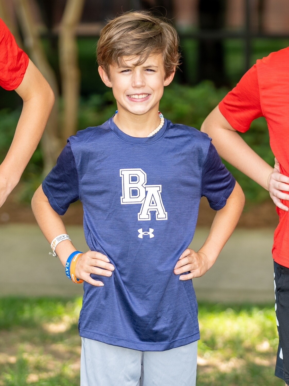Under Armour Youth Vent Tech Tee- Navy BA Logo