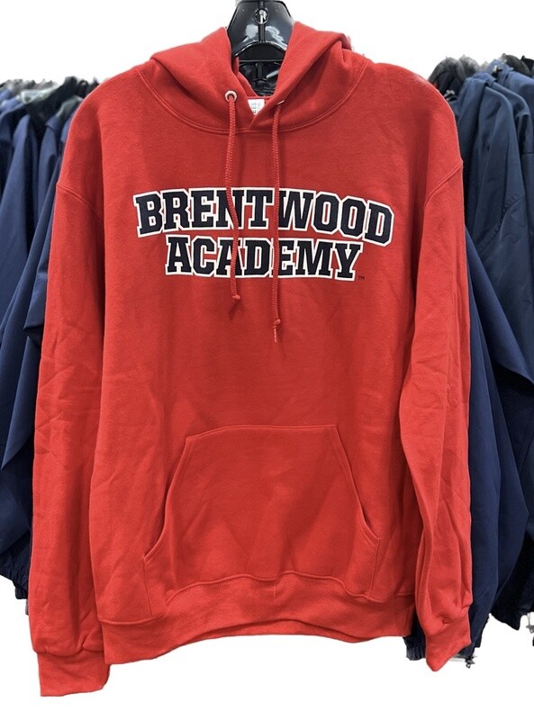 Arch YOUTH Hoodie- Red with Navy Logo